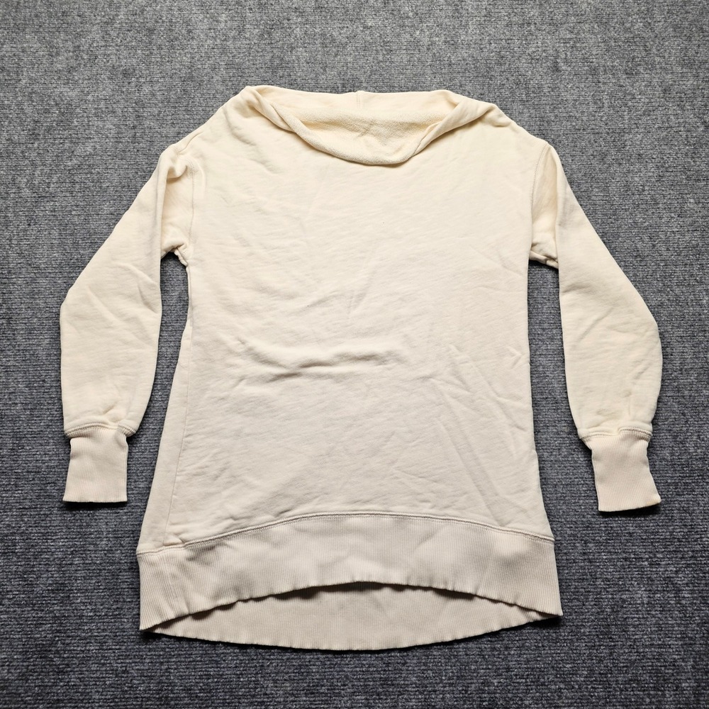 Pilcro by Anthropologie Cream Cowl Neck French Terry Sweatshirt XS